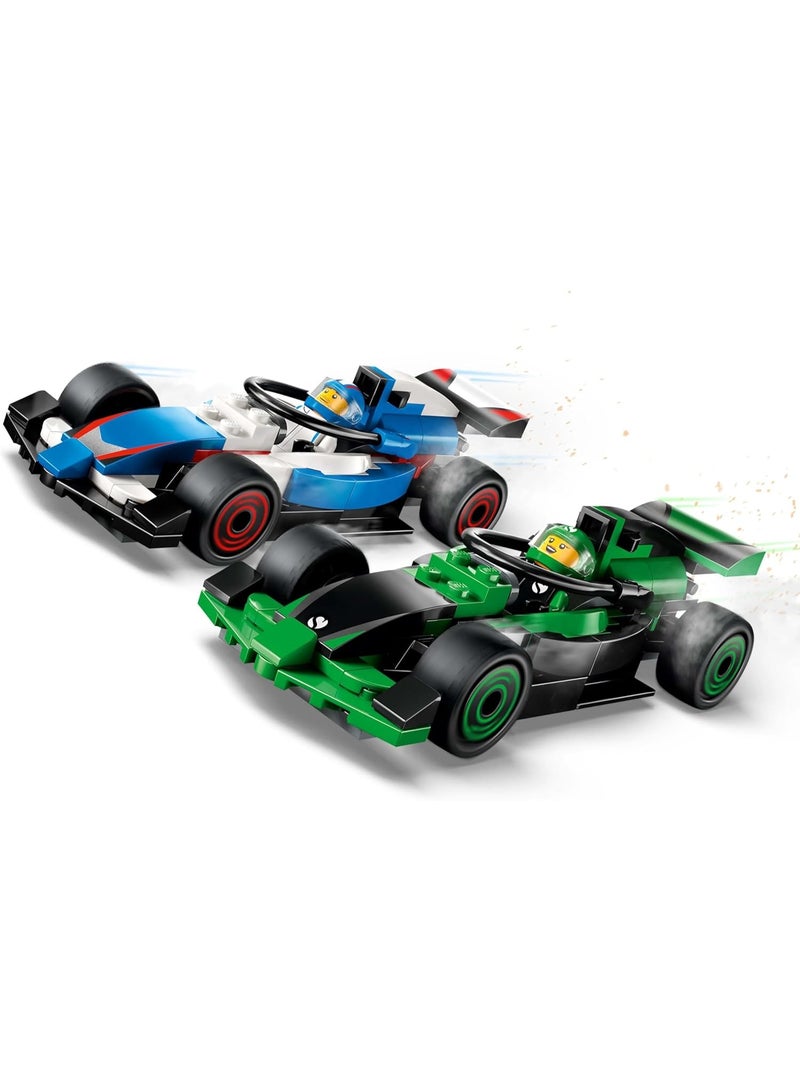 LEGO مجموعة LEGO City F1 مع سيارات VCARB و Sauber - ألعاب سيارات فورمولا 1 قابلة للبناء، 2 شخصيات سائقين، مشرف، وخط بدء الأضواء - فكرة هدية ممتعة للأطفال من 6 سنوات فما فوق - 60474 - Image 3